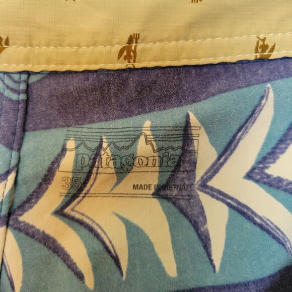 PATAGONIA Stretch Wavefarer Swim Boardshorts 21" In Blue UPF Size 35 - Picture 4 of 9